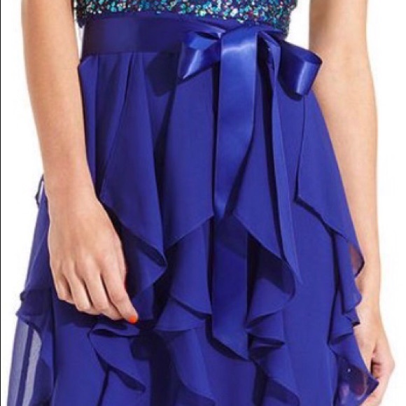 Blue Sequin Formal Dress by HaileyLogan in size 11 - Picture 2 of 8